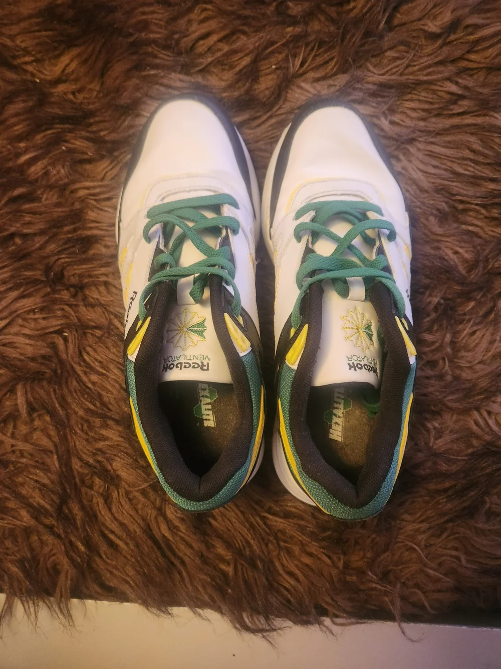 Reebok Women's White Green Yellow Sneakers